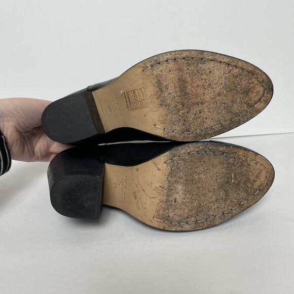 Rag & Bone Harrow Boots Womens Size 39 Black Leather Ankle Heeled Strap Italy - Picture 13 of 16